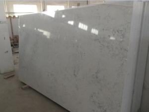 Quality Solid Quartz Engineered Stone Slabs , Kitchen / Bathroom White Quartz Slab wholesale