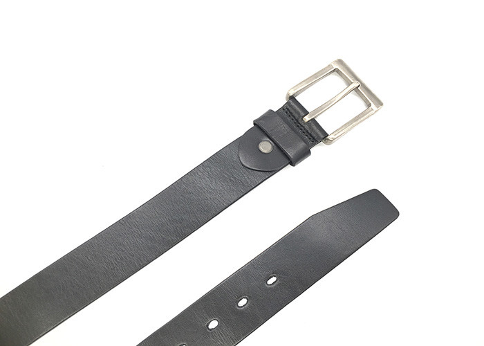 Soft Male Full Grain Leather Bridle Belt Anti - Scratch Gunmetal Buckle