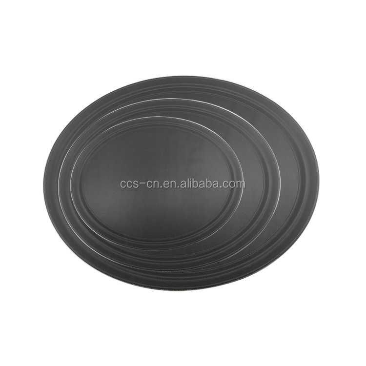 73.5*60cm Nonslip Oval Plastic Tray Large Recycled Plastic Plates Rubber Serving Tray For Bar
