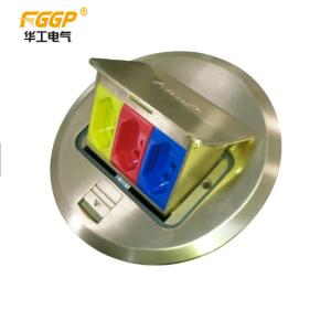 Quality Round 3 Way Pop Up Floor Outlet , Floor Receptacle Socket Box ODM Service wholesale