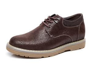 Quality Outdoor Fashion Mens Lace Up Casual Shoes Height Increasing Brown Oxford Shoes wholesale