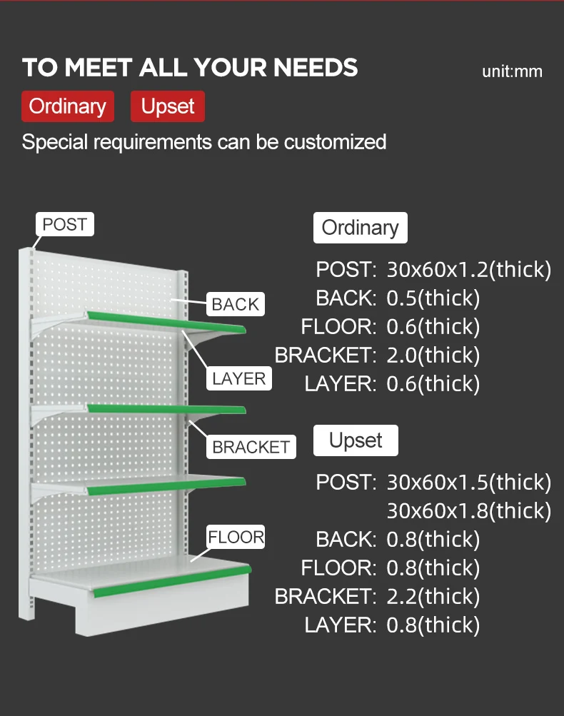 4 Layer Supermarket Display Rack Adjustable Shelf Height Removable