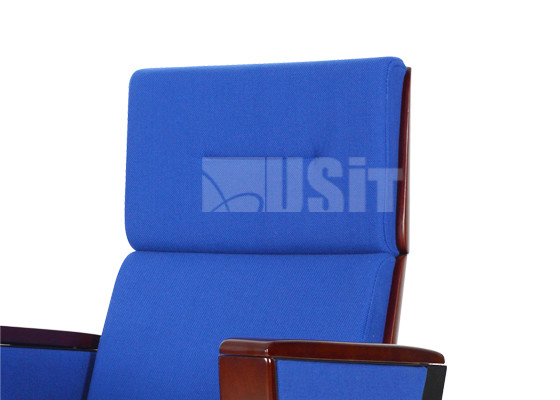 Wooden Back Home Cinema Seating , Theatre Seating Chairs Cold Rolled Steel Feet