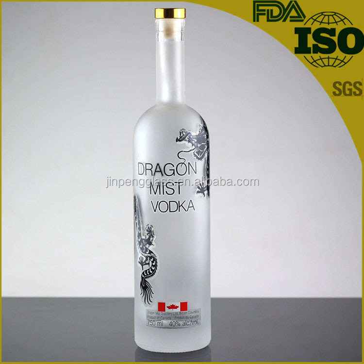 Whisky Vodka Glass Material 700ml 1000ml Bottle with Metal Cover and Top-Grade