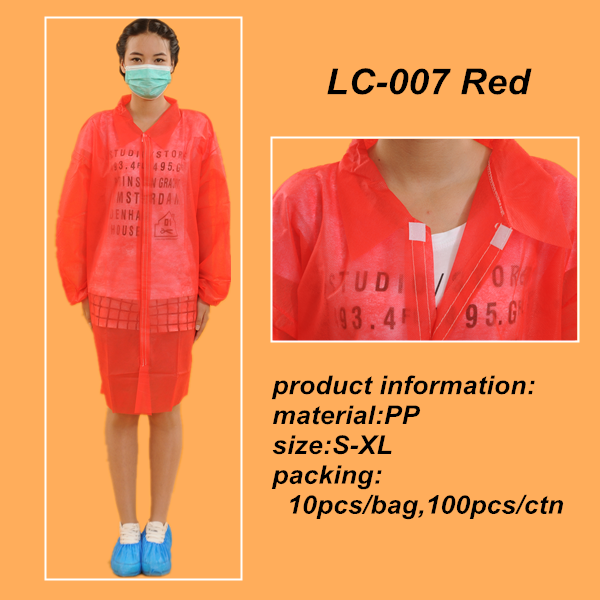 2017 Nonwoven Lab Coat Uniform Lab Coat With Elastic Cuff