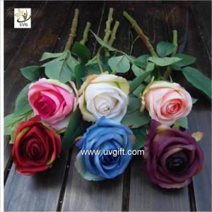 Quality UVG FRS65 colorful silk fake rose flower for wedding table centerpiece arrangements wholesale