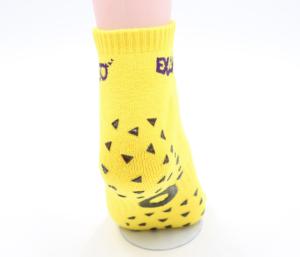 Quality Trampoline Yellow Non Slip Grip Socks Snagging Resistance With Rubber Sticky Bottoms wholesale