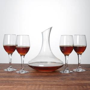 Quality 5pcs Handmade Drinking Glass And Decanter 1000ml/34oz For Wine / Juice wholesale