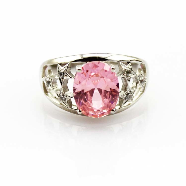 Women Jewelry Solid 925 Silver Ring Pave Red Cubic Zircon(JY045)