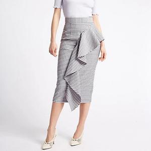 Quality 2018 Fashion Clothing Ruffle Pencil Skirts Ladies Office wholesale