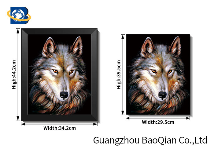 3D Effect Lenticular Flip Wolf / Eagle Pattern PP / PET Material Wall Poster
