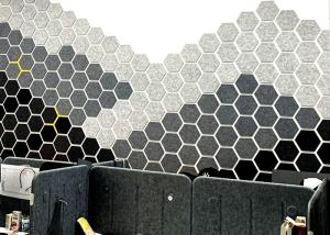 Quality 9mm Fire Rated High Density Polyester Fiber Acoustic Panel Hexagon wholesale