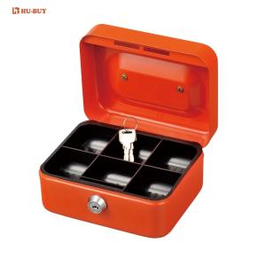 Quality Home Office 6 inch Metal Lockable Coin Money Storage Safe Security Box Holder Suitcase with Lock Key 6 Compartments wholesale