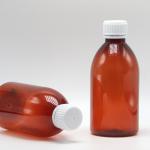 250ml Round Amber Prescription Pharmacy PET Liquid Medicine Scaled Container