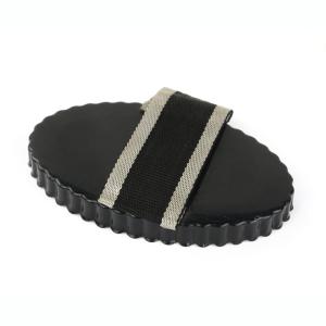 Quality Metal Horse Grooming Tools 16.5*10cm Massage Body With A Ribbon Of Black Cloth wholesale