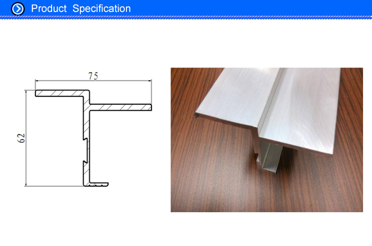 75mm Width Aluminum Door Frame Extrusion Shape for Vehicle Interior Trim Parts