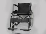 Low Price Basis Black Coating Steel Frame Folding Steel Wheelchair With Solid