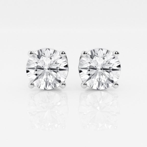 4 Claws Earrings AU750 CVD DEF VS VVS Round Lab Grown Synthetic Diamonds IGI