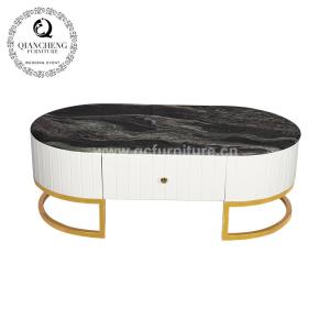 Quality Metal Frame Marble Living Room Table With MDF Cabinet 130x70x44cm wholesale