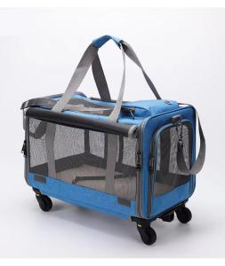 Quality Breathable Airline Approved Pet Carrier Bag Portable Folding Travel Pet Trolley Carrier wholesale