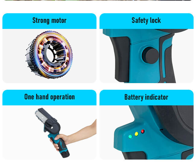 3 Inches Brushless Pruning Cutter Cordless One Handle Electric Mini Chainsaw For Tree Branch