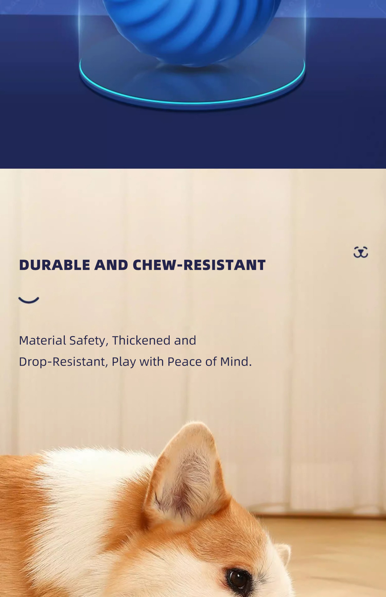 Pet ABS Silicone Material Self Moving Dog Training Kitten Toy for Indoor Entertainment
