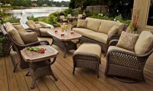 Quality Rattan Conservatory Furniture , Resin Wicker Luxury Home Sofa Set wholesale