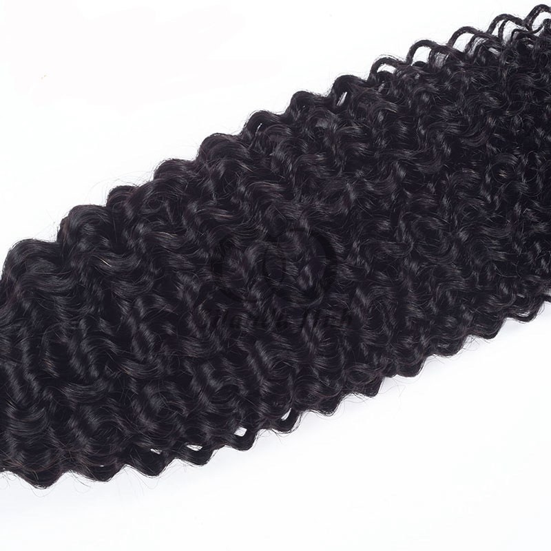 Natural Black Kinky Curly Remy Human Hair Bundles Sew In Weave Bundles Brazilian Bundle Deals