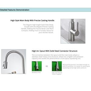 Quality Triple Mode Sprayer Flexible Kitchen Faucet IPX5 CUPC Ceramic Cartridge sink tap wholesale