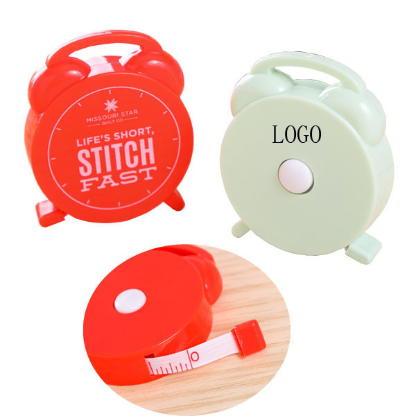 cartoon creative plastic tapeline cute clock shape 60×49×14mm logo customized great gifts