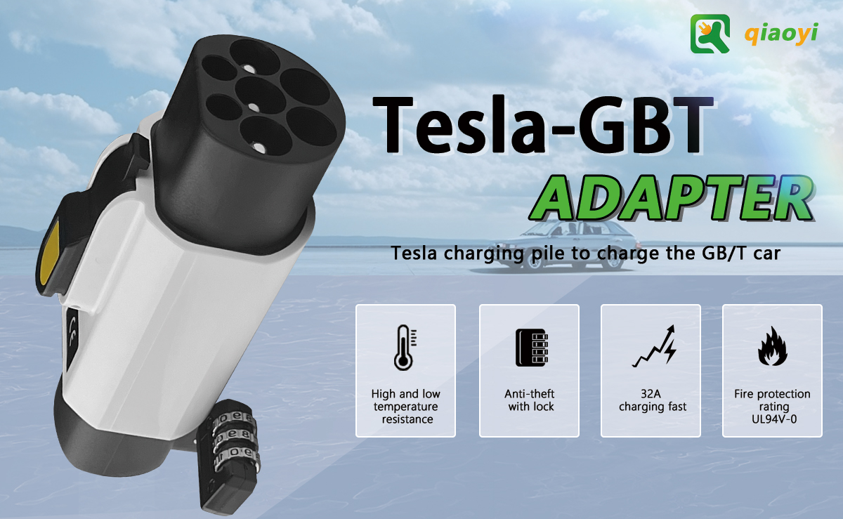 Nacs to Gbt Style EV Charger Adapter 7kw 220V Compatible with Nacs and GBT Portable 32A Adaptor Car Charging Converter