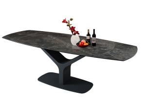 Quality Horsebelly Extension Dining Table , 2.3 Meter Glass Topped Dining Table wholesale