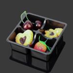 Black Recyclable Square 12*12*5cm Plastic Cake Tray