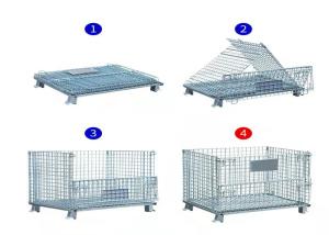Quality Mobile Stacker 5mm Foldable Wire Mesh Cage With Roller Butterfly wholesale