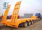 50 Tons Low Bed Semi Trailer , 3 Axles Flat Low Flatbed Trailer Manual