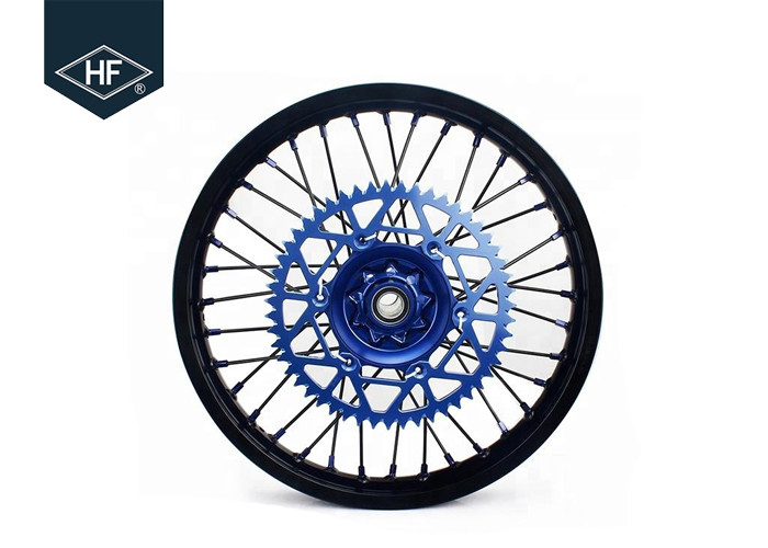 18 Inch CNC Aluminium Aftermarket Motorcycle Wheels , Black Motorcycle Rims With Hub
