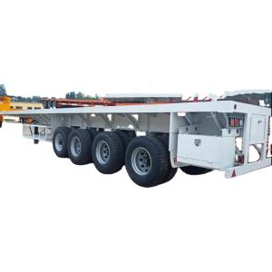 Quality 3 4 Axles Flat Bed Semi Trailers 40 Ft Container Flatbed Semi Trailer For Sale In Tanzania wholesale