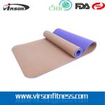 Ningbo virson Anti--slip eco cork TPE yoga mat.New Product Cork TPE Yoga Mat