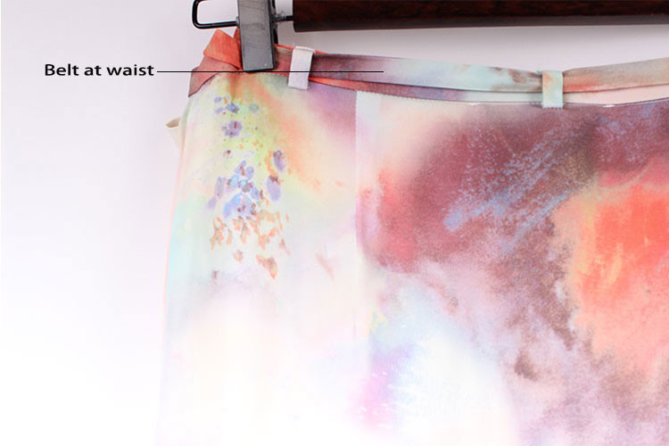 Breathable Size 38 Flounce Bottom Viscose Midi Skirt
