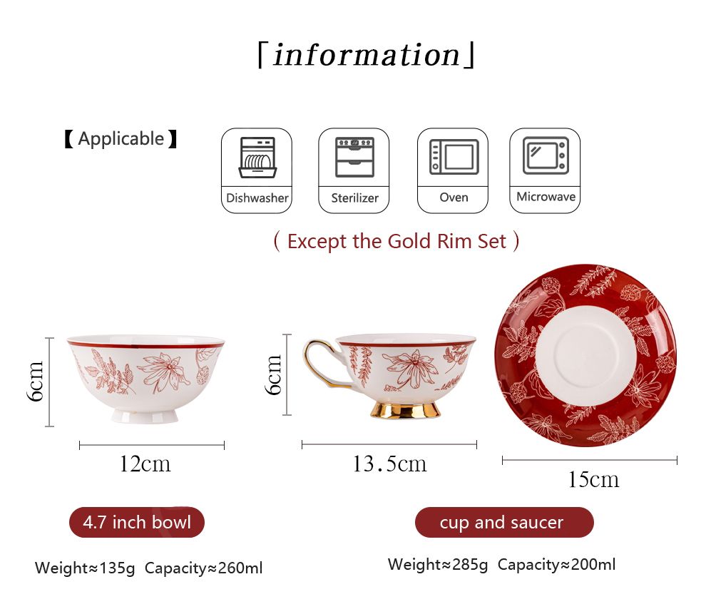 Year Decorations Party Supplies Traditional Chinese Dinnerware Set For 1 Person