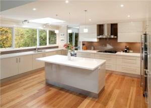 Quality Quartz Countertop Commercial Kitchen Cabinets , L Shaped Kitchen Cupboards wholesale