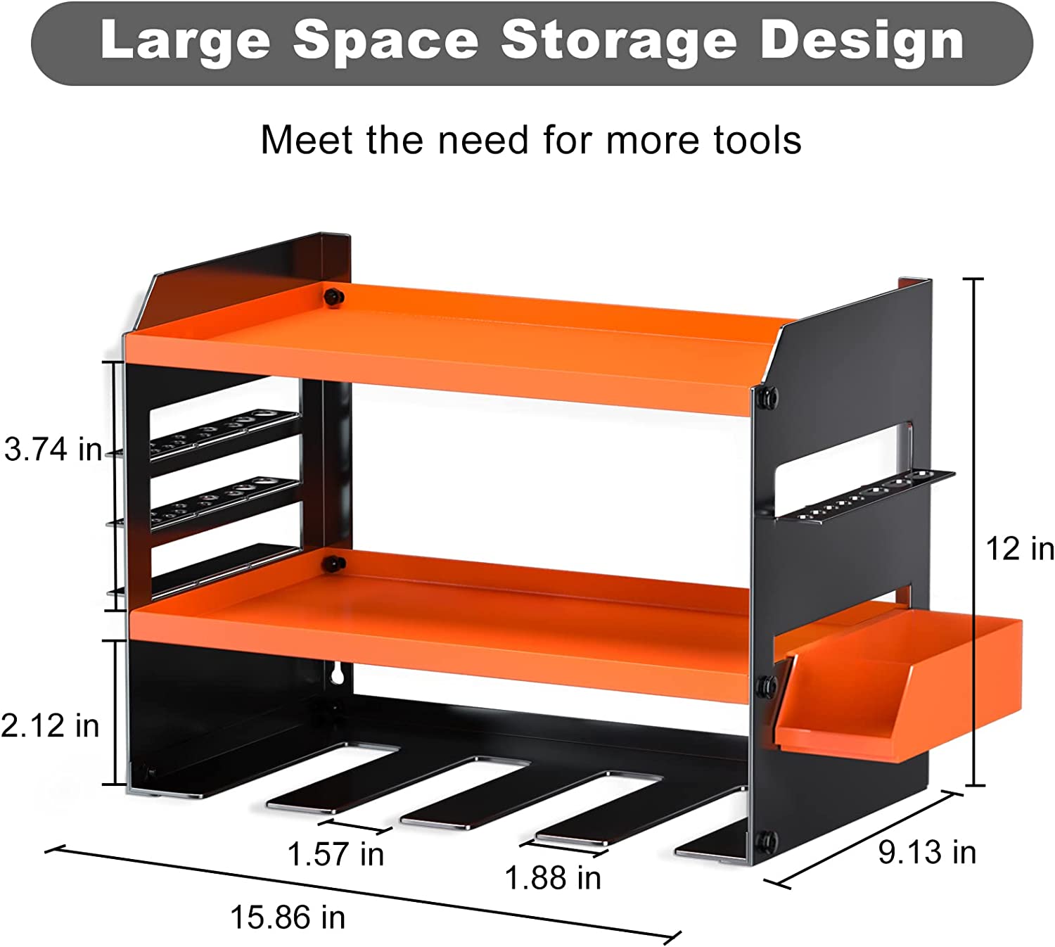 Cordless Drill Charging Station Wall Mount Storage Holder with Screwdriver Organizer