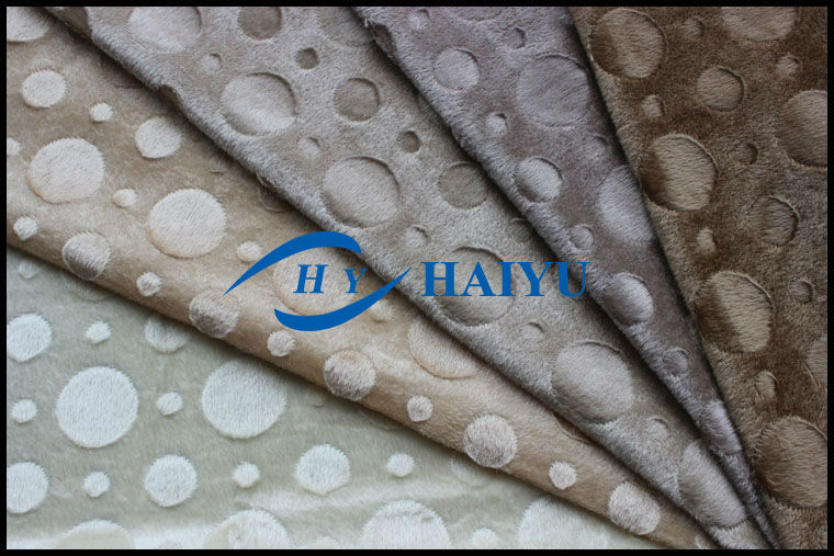 Commercial Non Slip Textile Upholstery Fabrics Embossed Minky Fabric