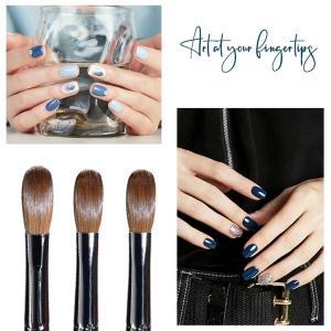 Quality Acrylic Sable Marble Handle Nail Brush Petal Crimped Round Size 8 10 12 16 18 20 wholesale