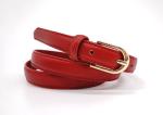 20mm Curved Womens Genuine Leather Belt With Stitching Pin Buckle