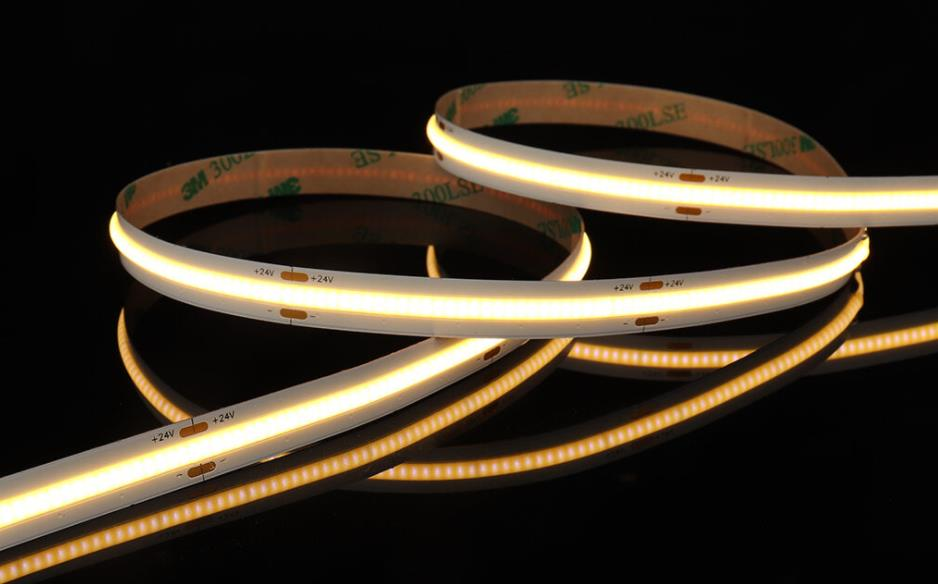 320Leds Flexible LED Strip White/Warm White DC24V 8mm Width Integrated COB LED Light