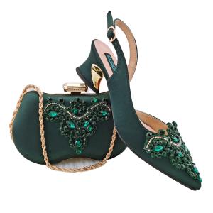 Quality Supoo Wedding African Wedding Party Low Heel Shoes and Bags 100% Polyester from 38-43 wholesale