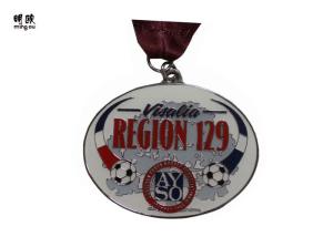 Quality REGION 129 Soft Enamel sports medals awards Round Shape Silver Color wholesale