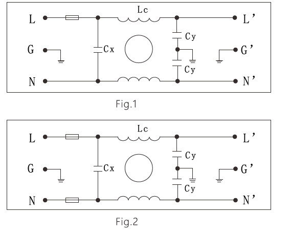 Metal Case 6A 250V EMI Noise Filter 1500VDC Low Pass EMI Filter