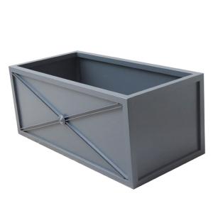 Quality Factory Outlet Customized Planter Pot Commercial Street Flower Box Garden Furniture Rectangular Steel Flower Pot wholesale